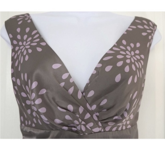 💗Ted Baker Sz4-6 Grey Lilac Silk Dress - Picture 3 of 7